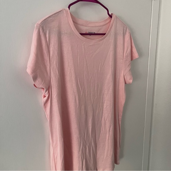Liz Claiborne Pale Pink Cotton Tee Women’s XXL - Picture 2 of 7